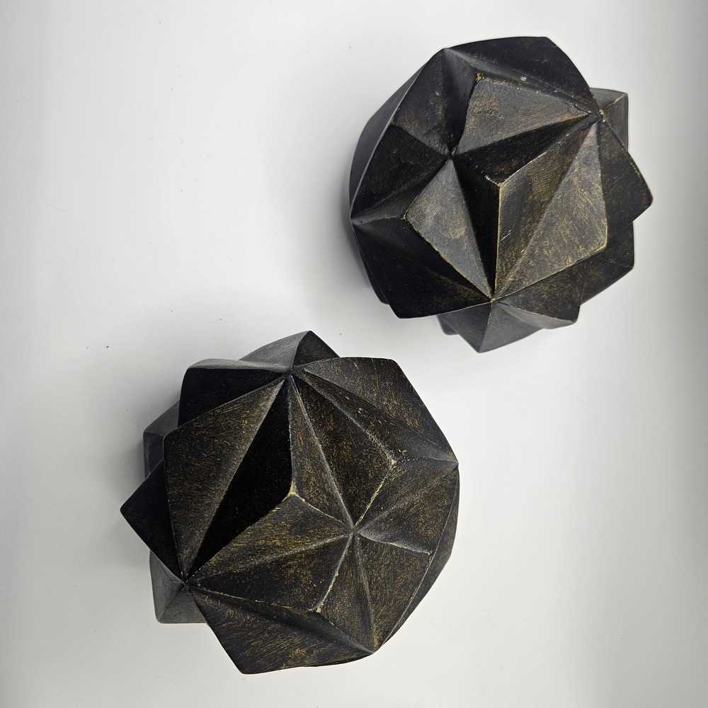 Geometric Sphere‎ Sculptures, Modern Art Decor Accents, Set of 2